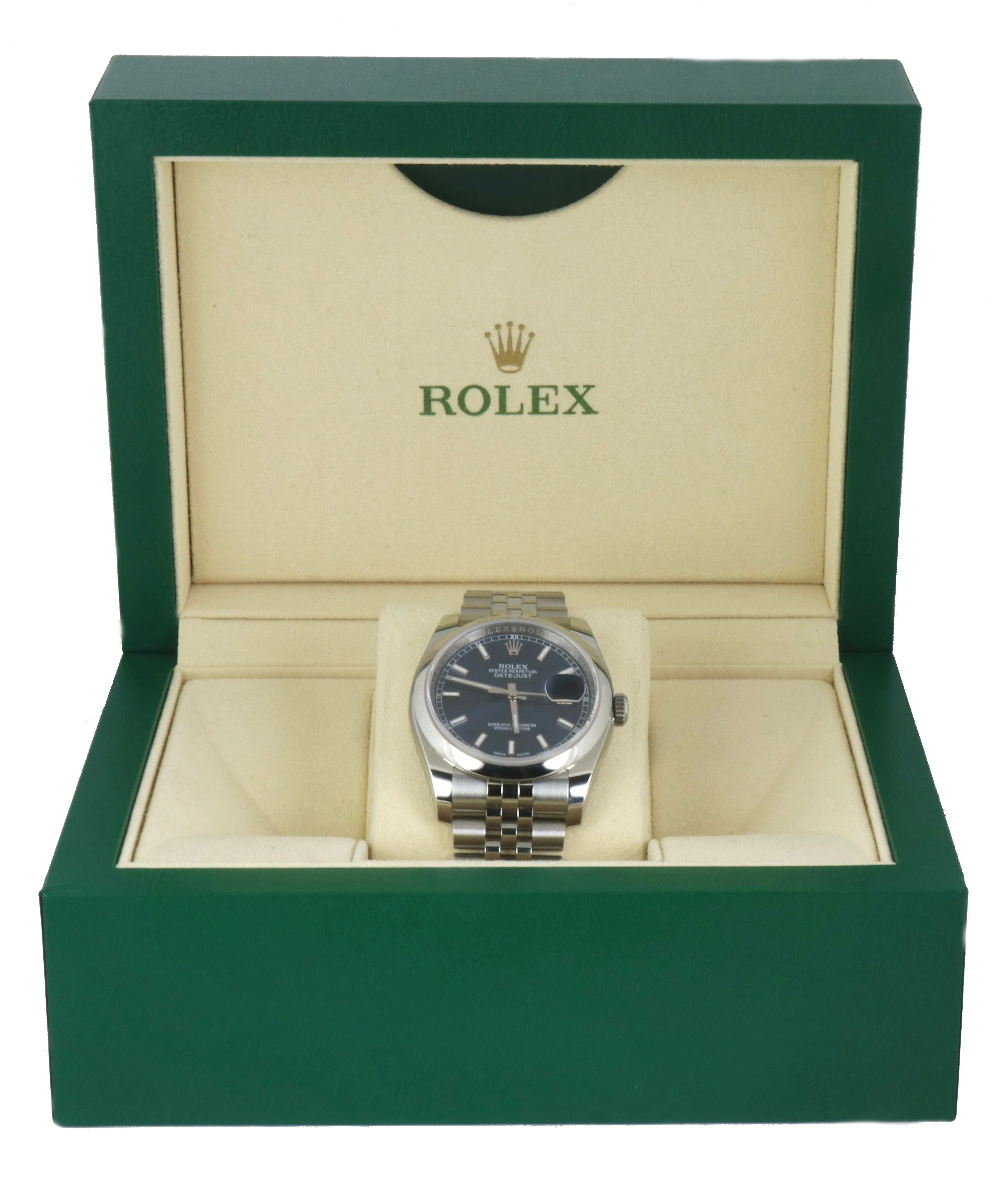 MINT 2018 Rolex DateJust 36 116200 Blue Stainless 36mm Jubilee Smooth Bezel