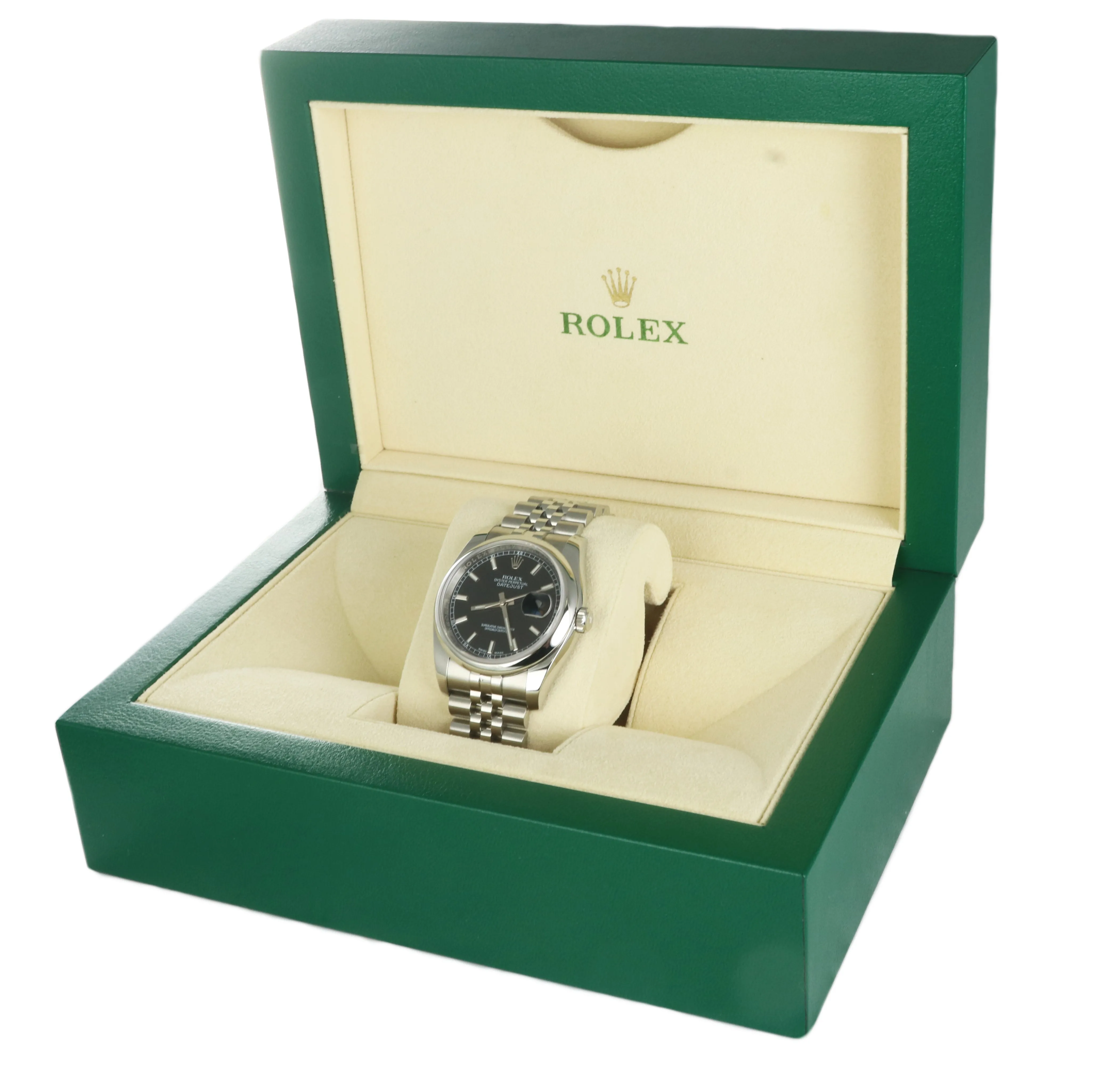 MINT 2019 Rolex DateJust 36 116200 Black Stainless 36mm Jubilee Smooth Bezel