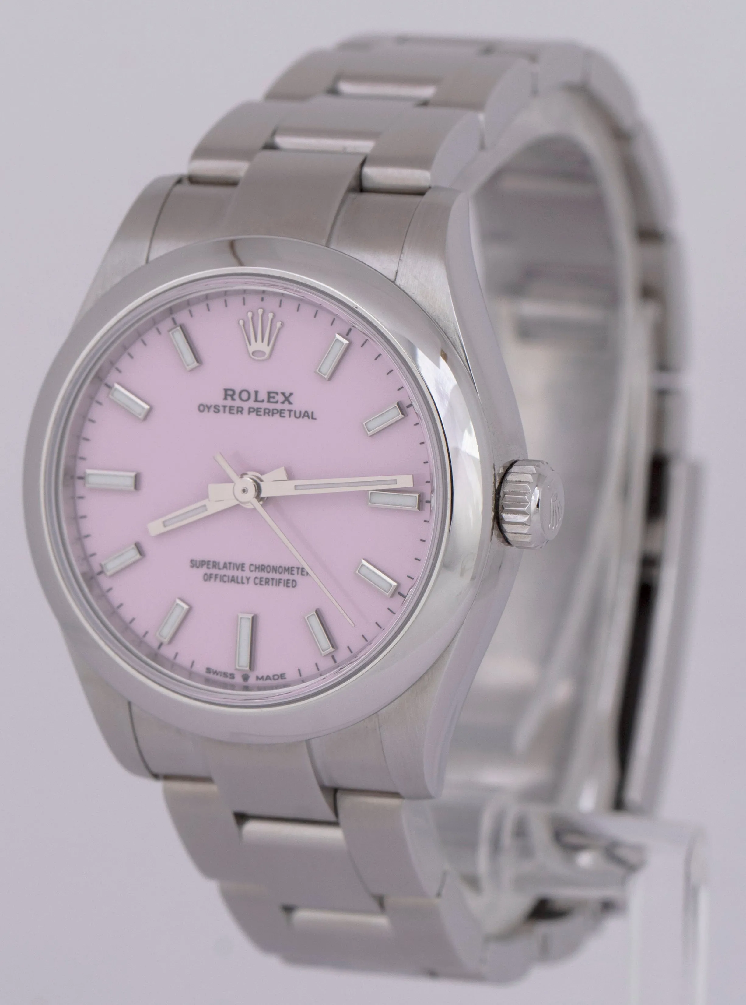 MINT PAPERS Rolex Oyster Perpetual CANDY PINK 31mm Steel Watch Oyster 277200 BOX