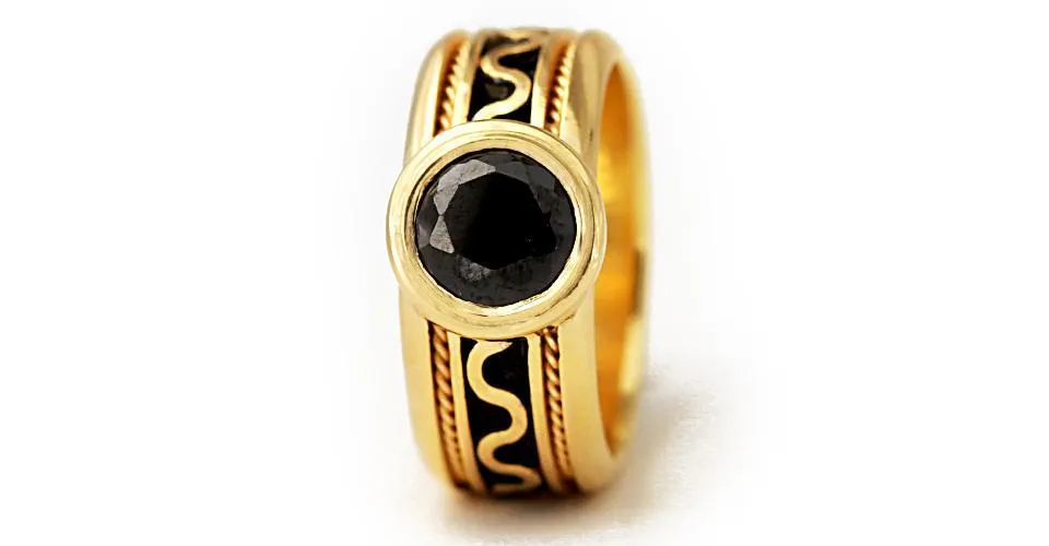 Misti- black stone engagement rings