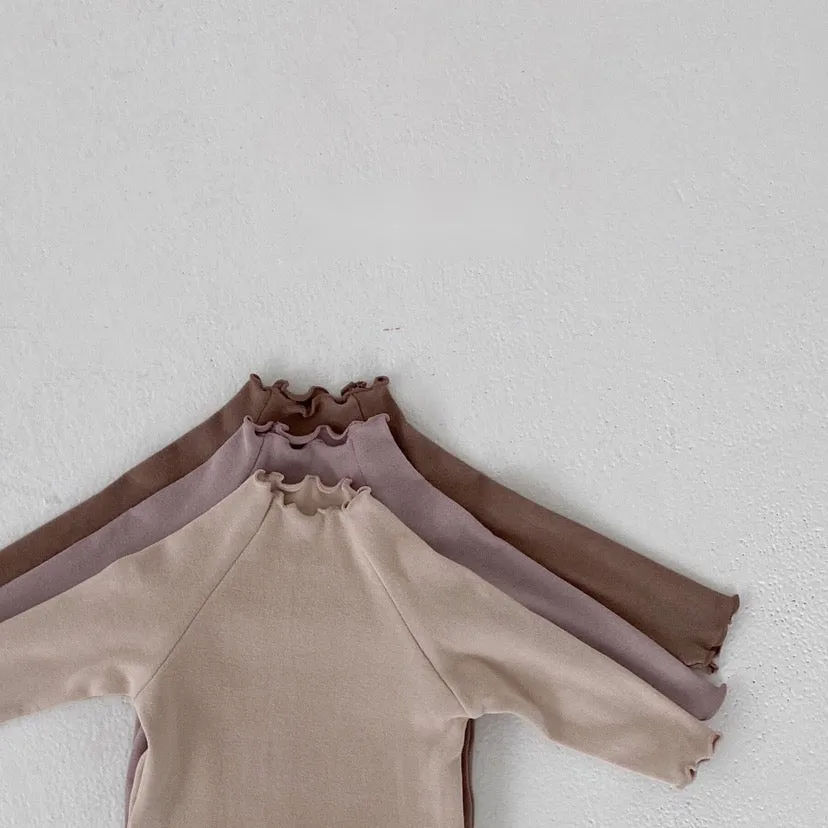 Mock-neck Ruffle Tee