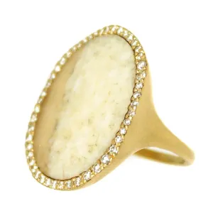 Monique Péan Fossilized Walrus Ivory & Diamond Ring