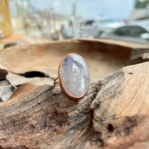 Moonstone Ring in Rose Gold