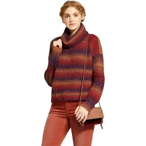Mossimo Women's Spacedye Cropped Turtleneck Sweater Multi-Color XXL