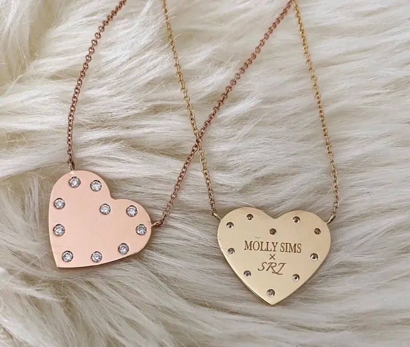 MS X SRJ Diamond Framed Heart Necklace