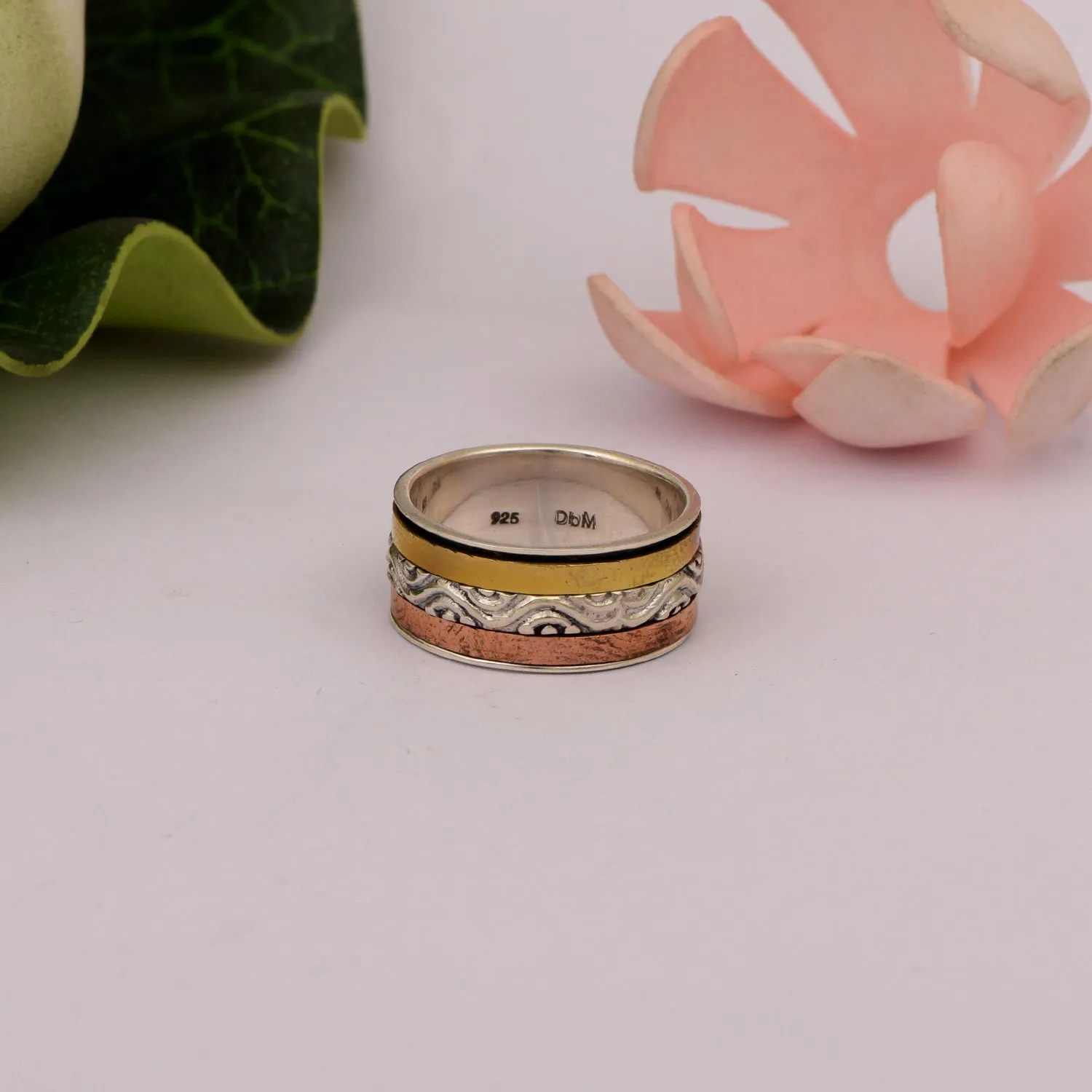 Multi Band Meditation Fidget Spinner Ring