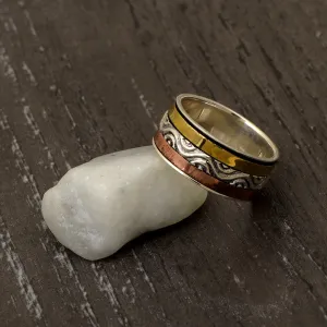 Multi Band Meditation Fidget Spinner Ring