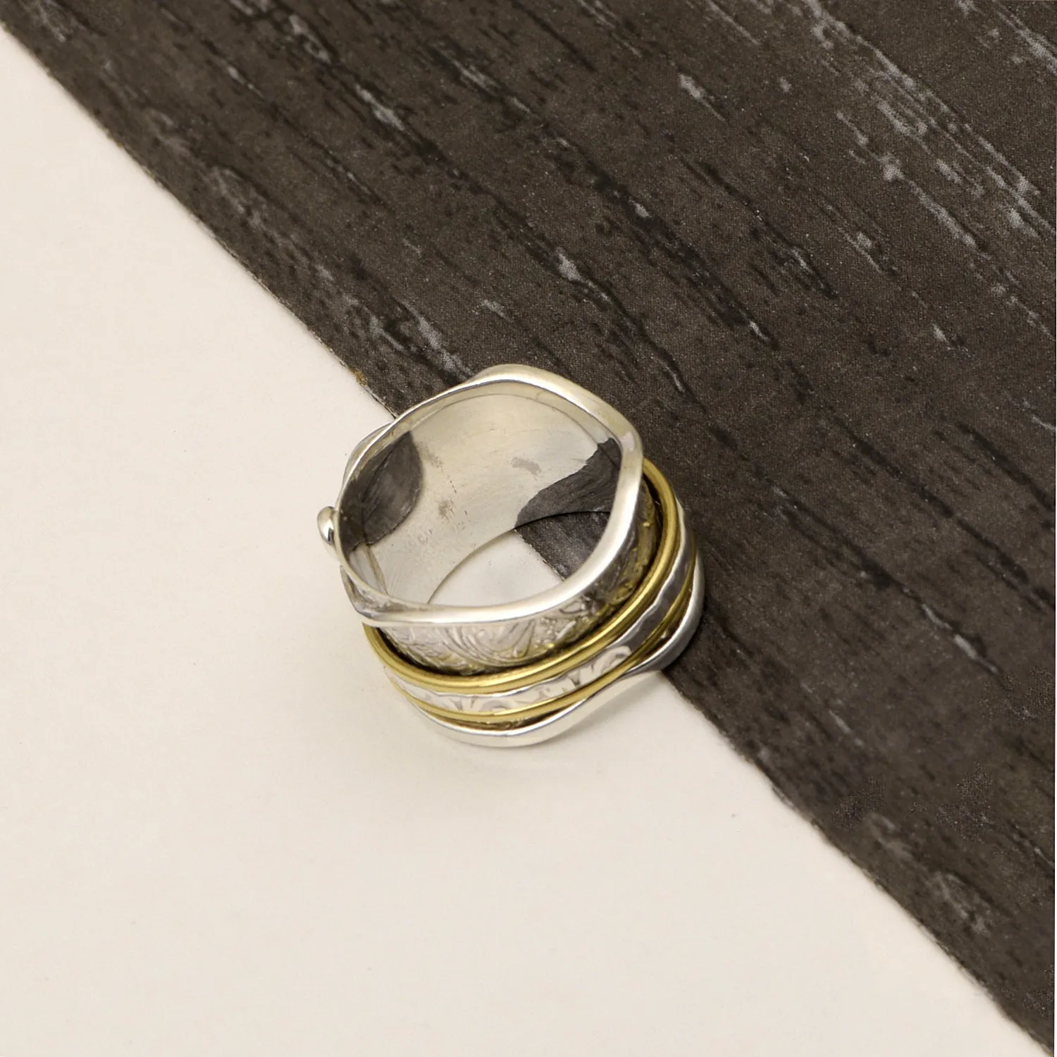 Multi Band Meditation Fidget Spinner Ring