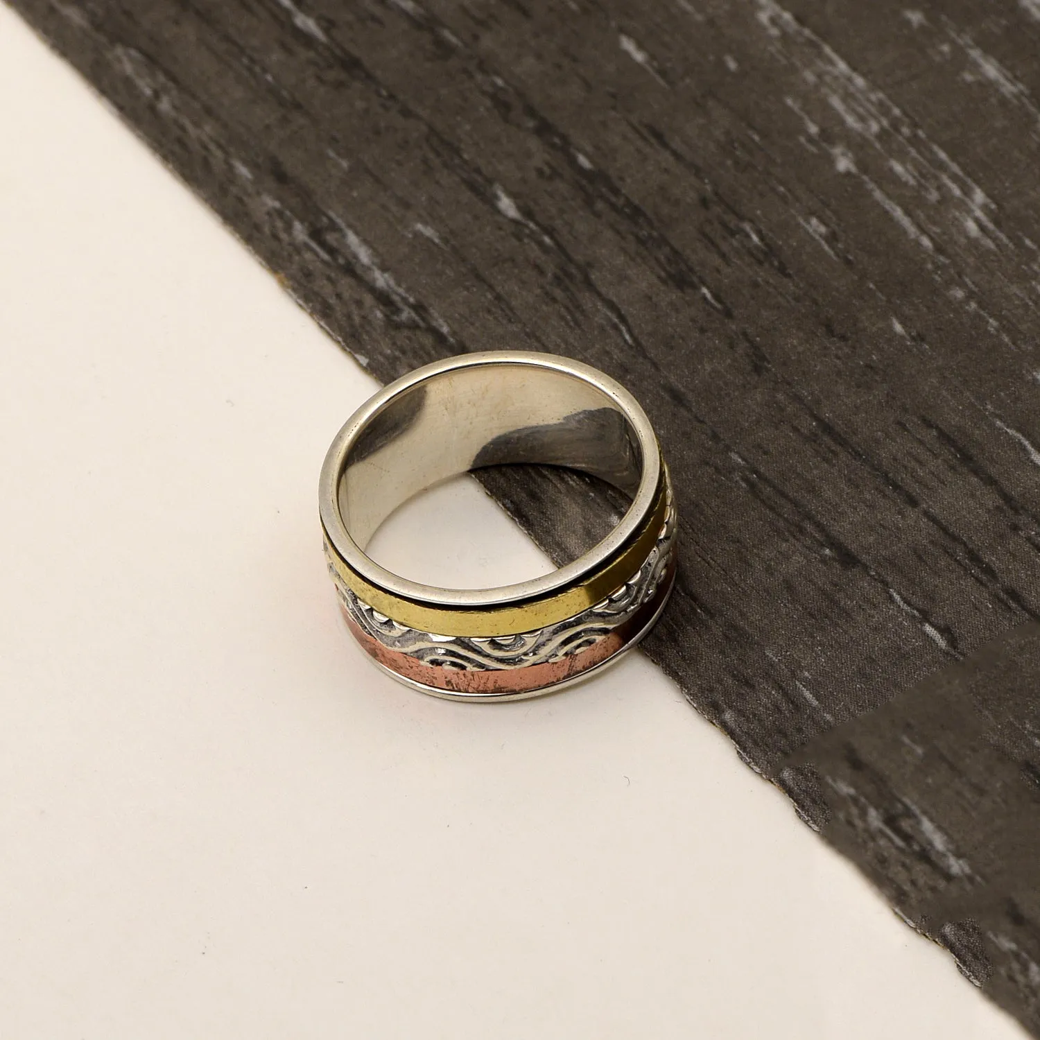 Multi Band Meditation Fidget Spinner Ring