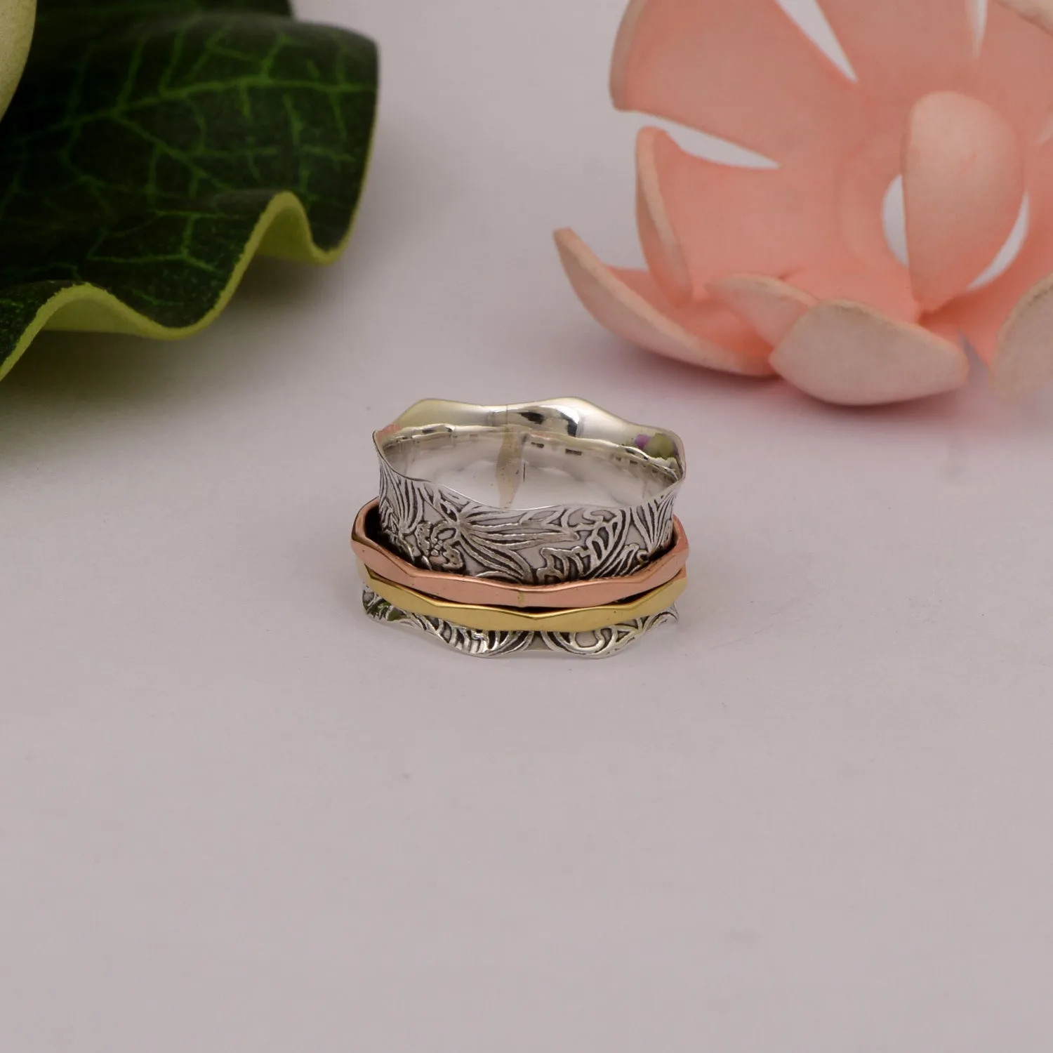 Multi Band Meditation Spinner Ring