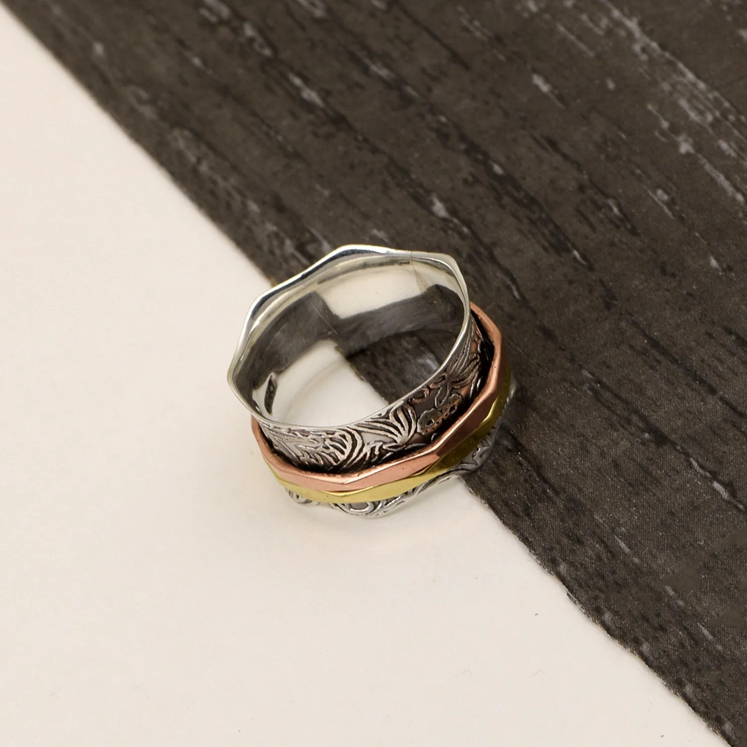 Multi Band Meditation Spinner Ring