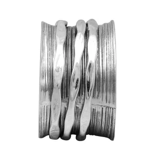 Multi Banded Engraved Spinner Ring