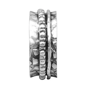 Multi Banded Engraved Spinner Ring