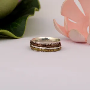 Multi Color Band Meditation Spinner Ring