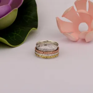 Multi Color Band Meditation Spinner Ring