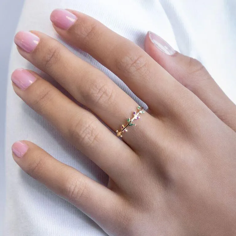 Multi-Color Leaf Ring