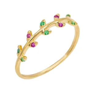 Multi-Color Leaf Ring
