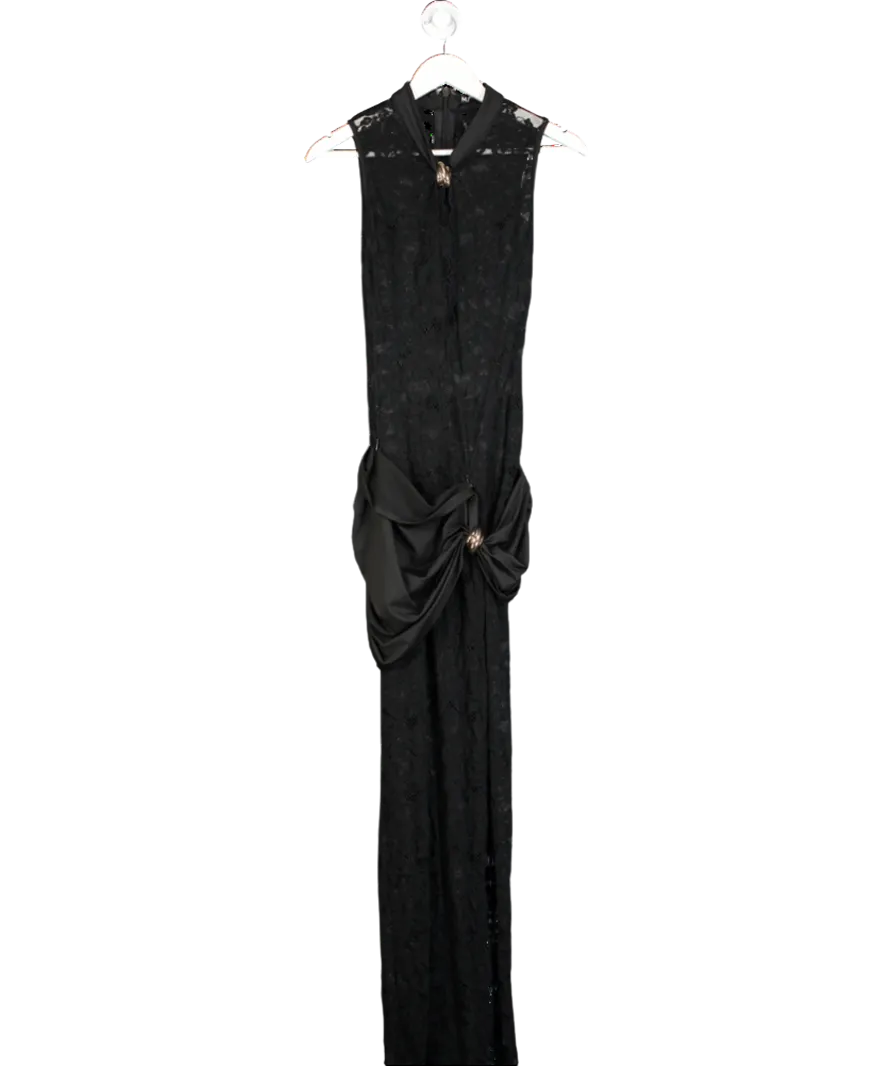 MURCI Black Onyx Lace Keyhole Maxi Dress UK 12
