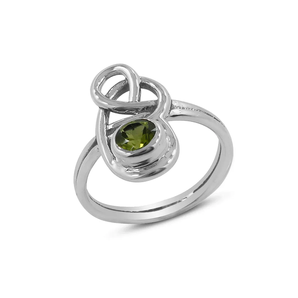 Natural Garnet Gemstone Silver Rings