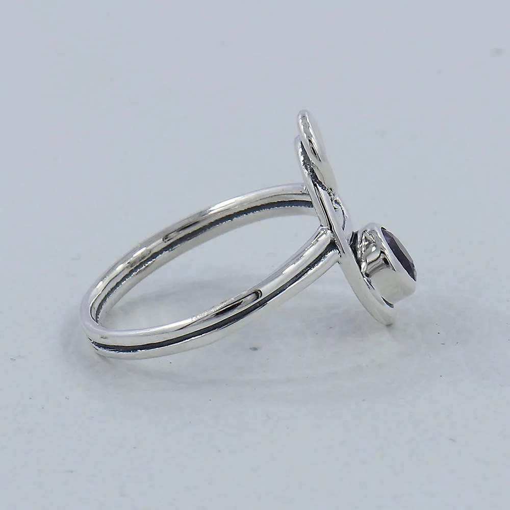 Natural Garnet Gemstone Silver Rings