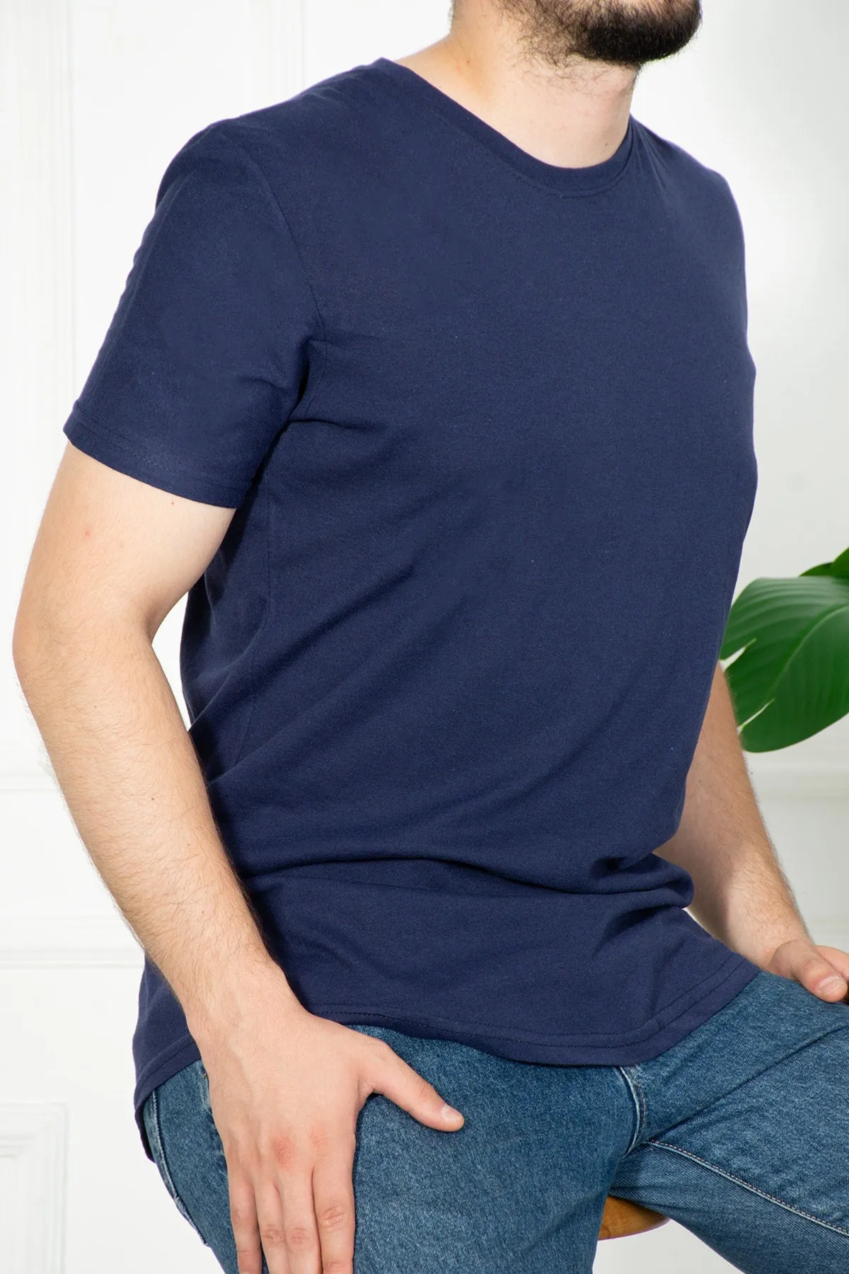 Navy Blue Men's Slim Fit Tshirt