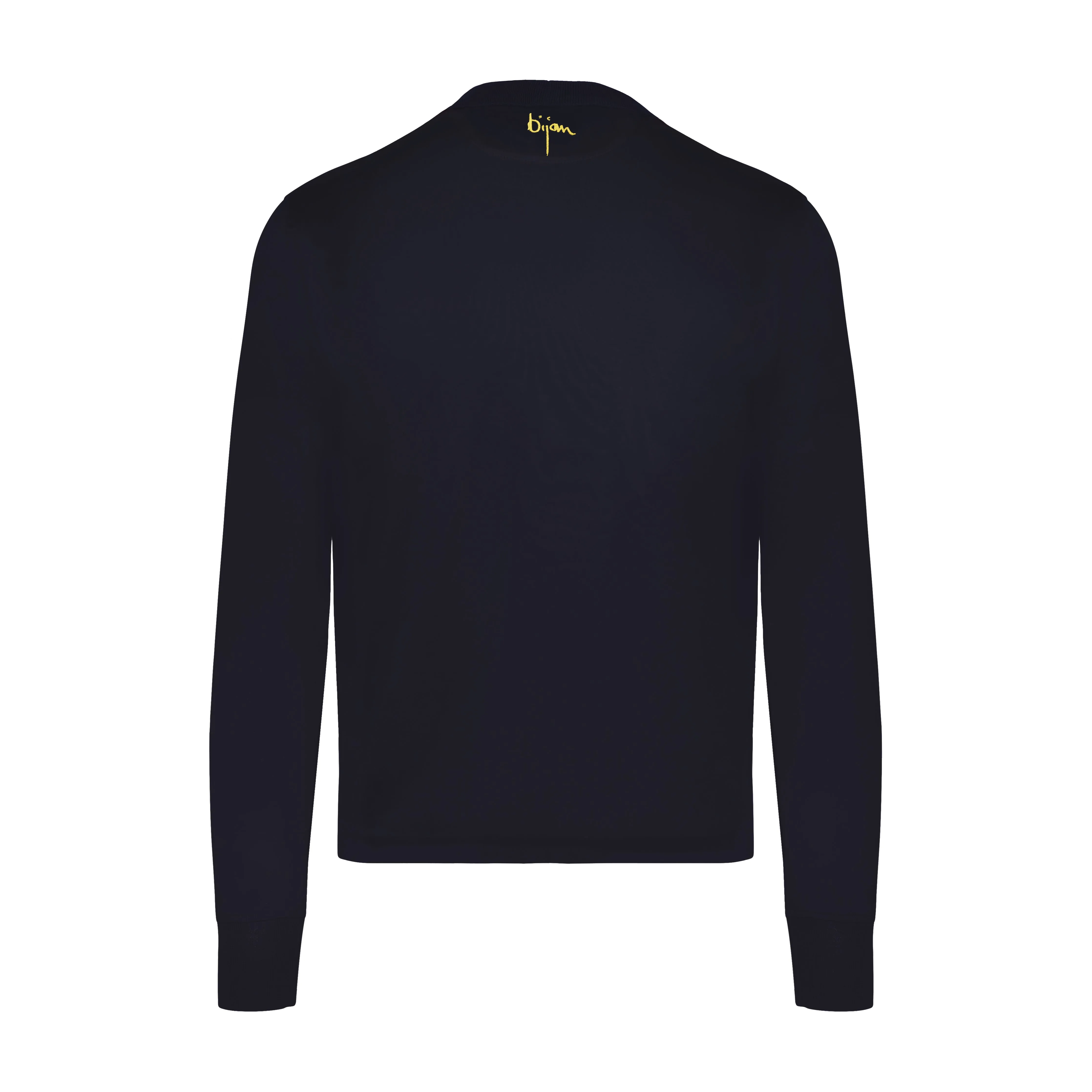 Navy with Yellow Crest Long Sleeve T-Shirt