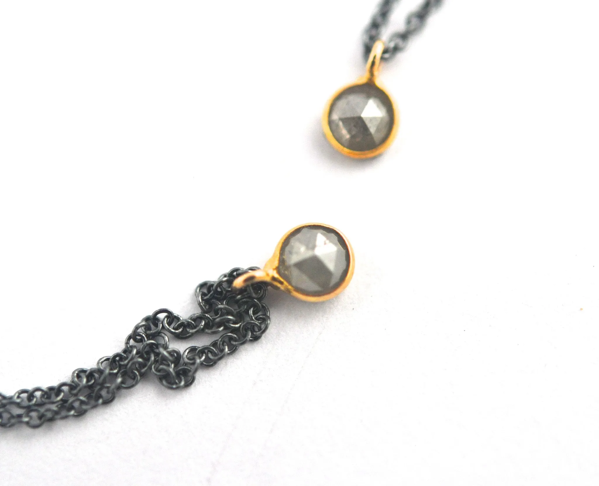 necklace / silver   rose cut diamond 18k