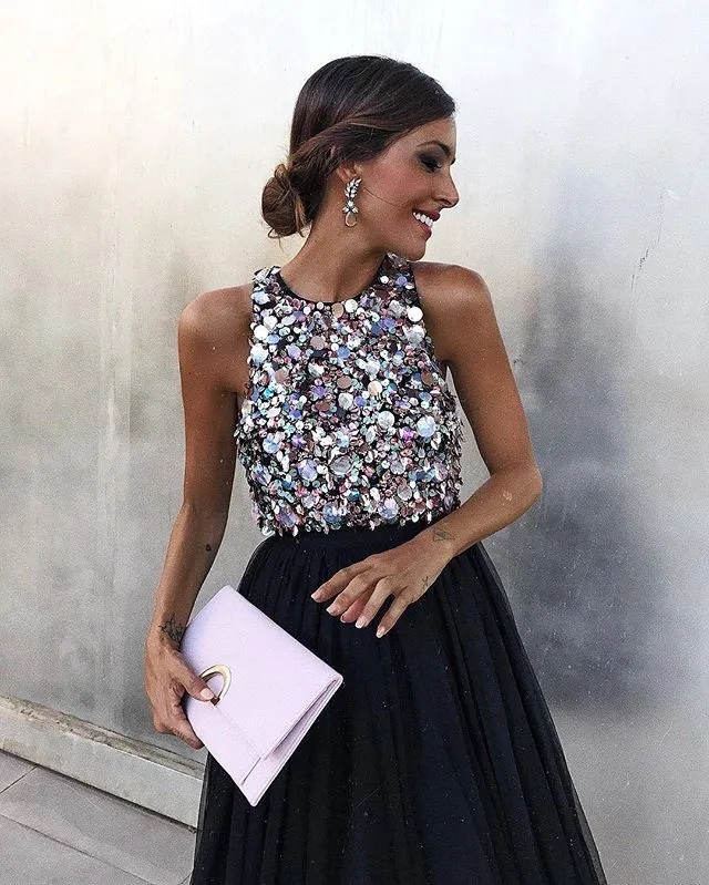 New Women's Dress Sexy Sleeveless Hanging Neck Dress