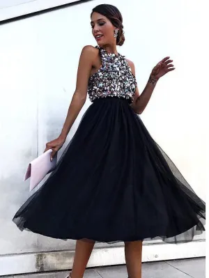 New Women's Dress Sexy Sleeveless Hanging Neck Dress
