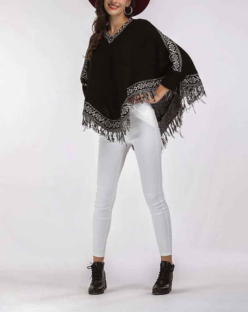 New Women's V-neck Bat Sleeve Sweater