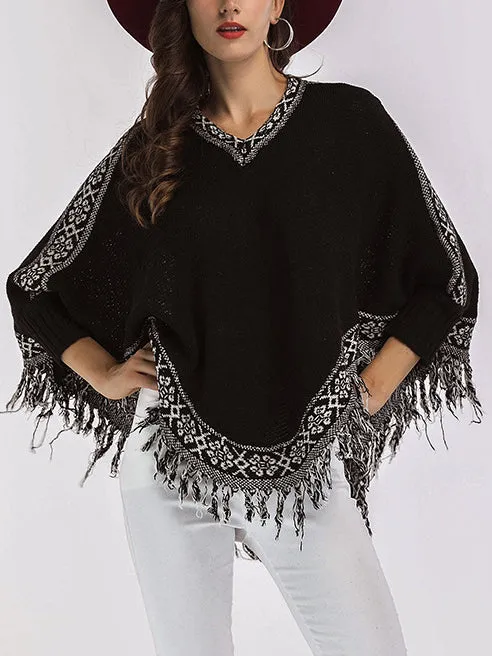 New Women's V-neck Bat Sleeve Sweater