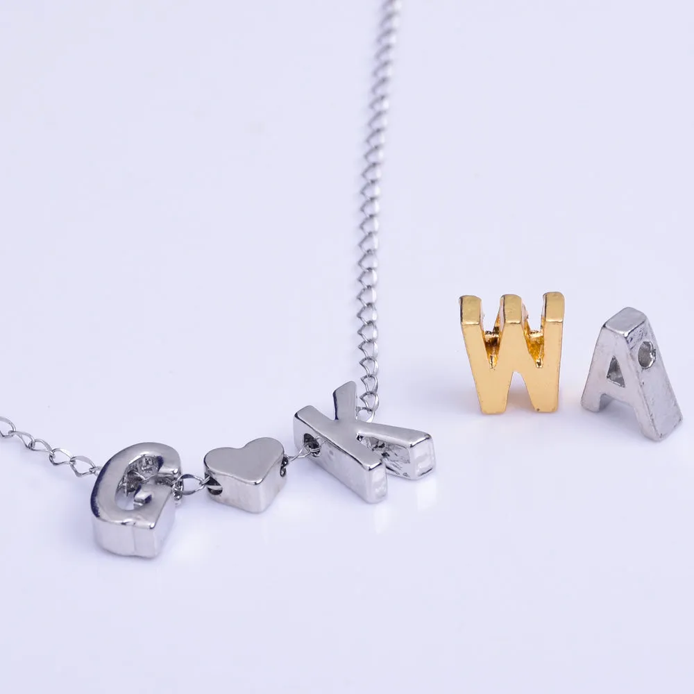 Nickel Alloy Letter Pendant Charm Capital letter Metal letter Finding Letter Initial Pendants for Personalize Necklaces " L " 10*6.5*3.5mm 10pcs