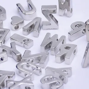 Nickel Alloy Letter Pendant Charm Capital letter Metal letter Finding Letter Initial Pendants for Personalize Necklaces " L " 10*6.5*3.5mm 10pcs