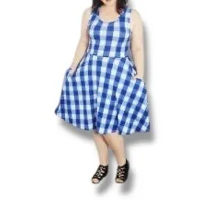 Nicki - Blue White Check