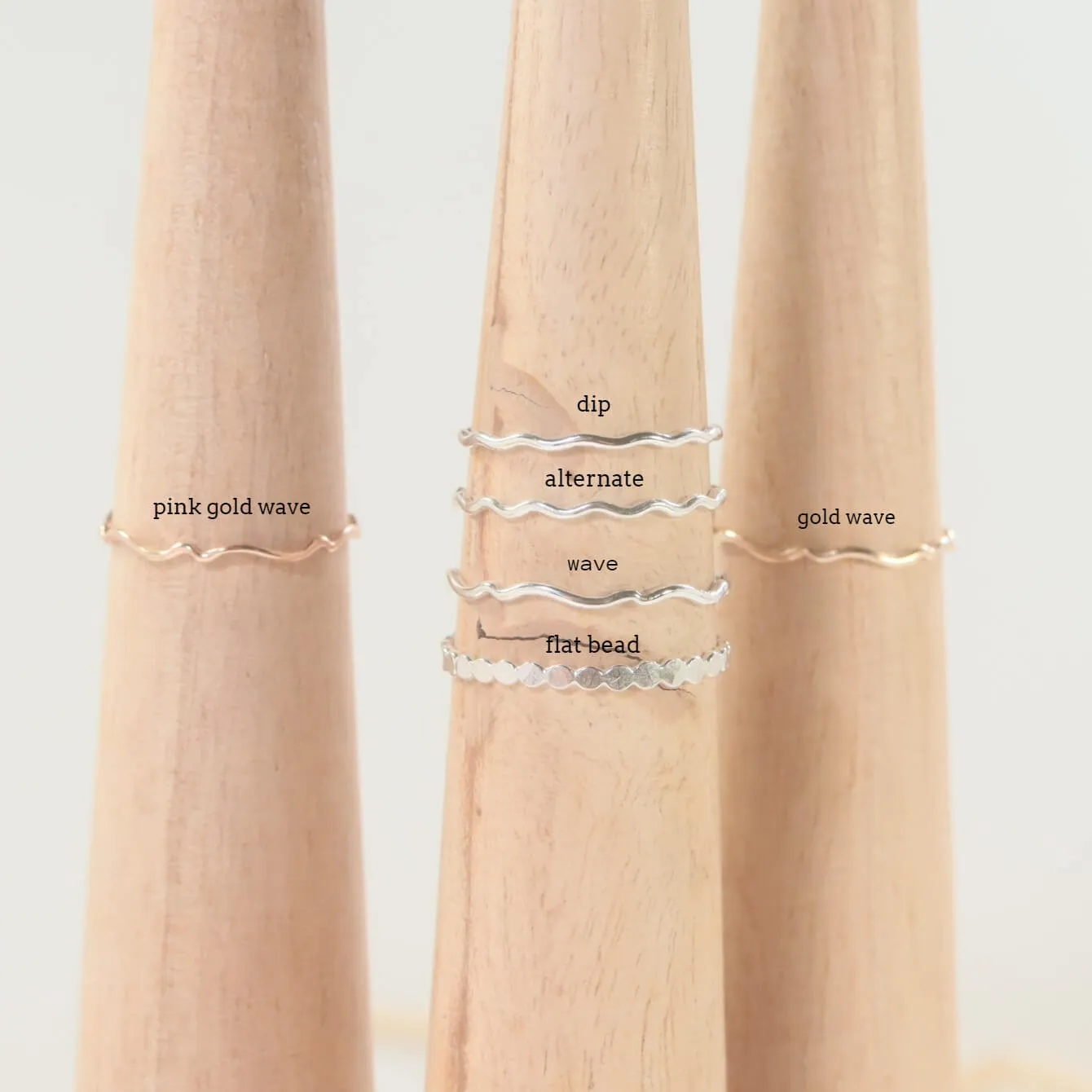 Nugget Stacking Rings Design Symbols - Mixed Metals Choose Your Band
