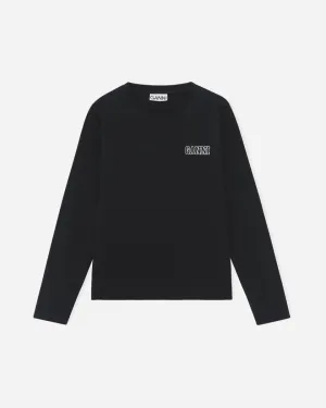 O-neck Long Sleeve T-shirt - Black