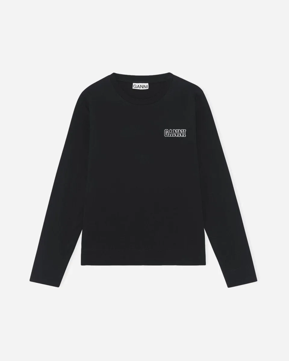 O-neck Long Sleeve T-shirt - Black