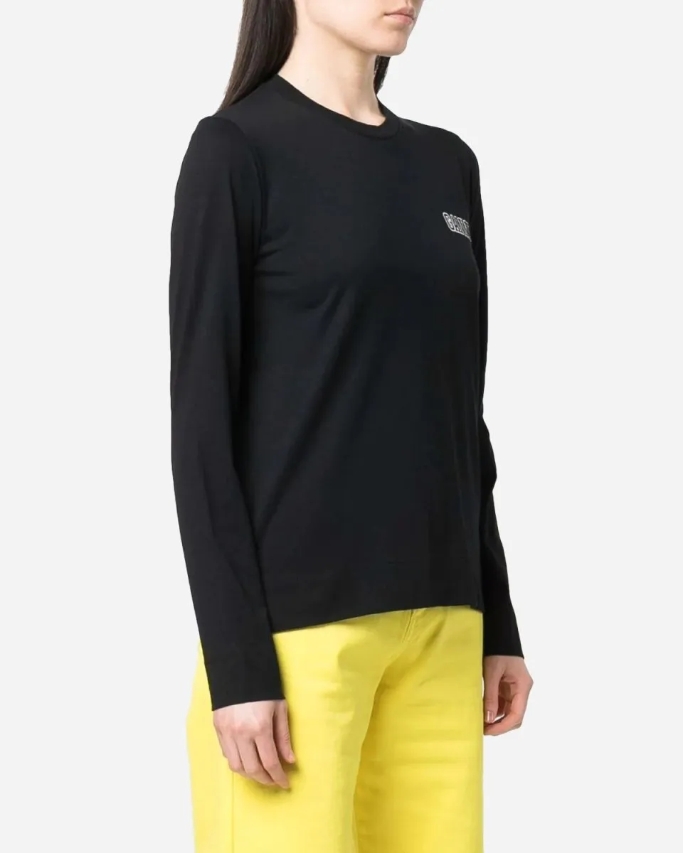 O-neck Long Sleeve T-shirt - Black