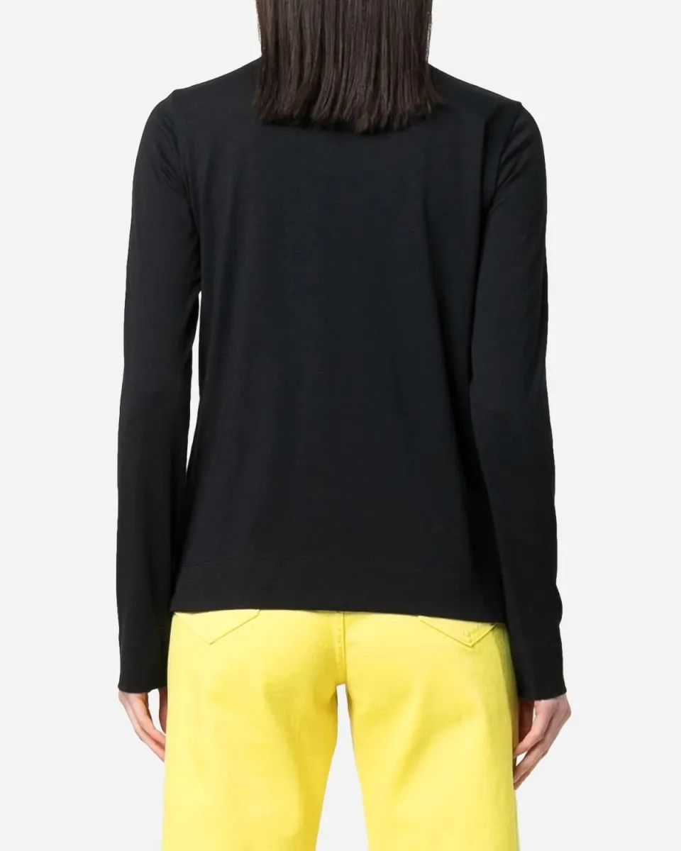 O-neck Long Sleeve T-shirt - Black