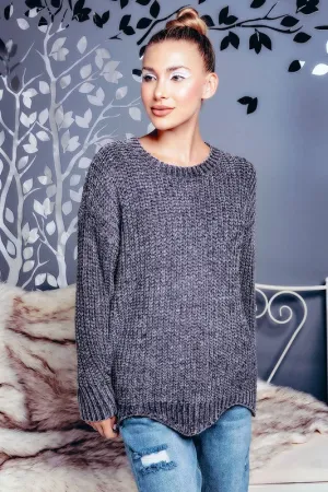 OH SO COZY CHENNILE PULLOVER GREY