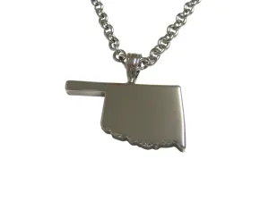Oklahoma State Map Shape Pendant Necklace