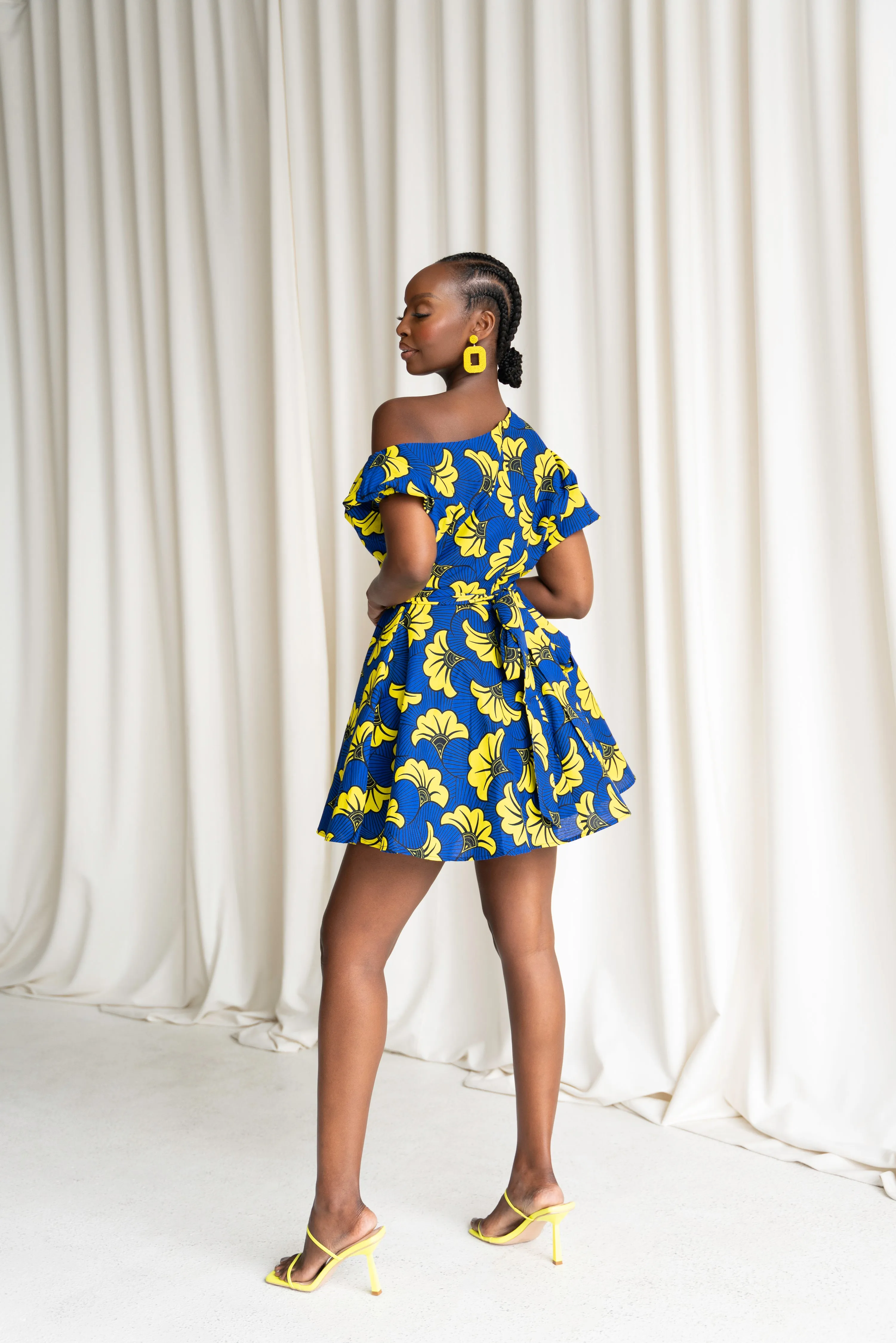 OKORIE African Print One-shoulder Mini Dress