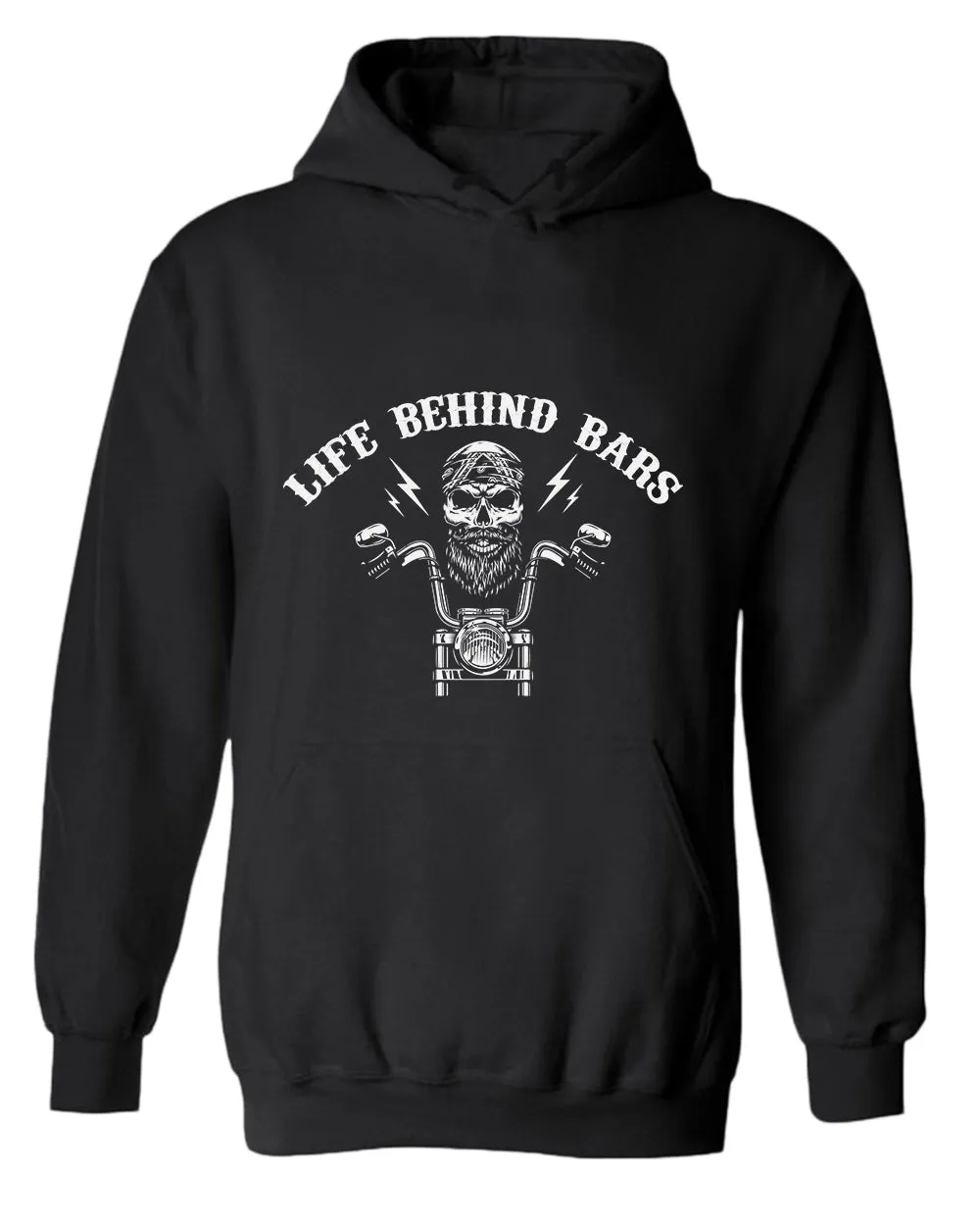 Old rider life behind bars motorcycle hoodie