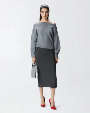 Ombrello Long Pencil Skirt with Slit