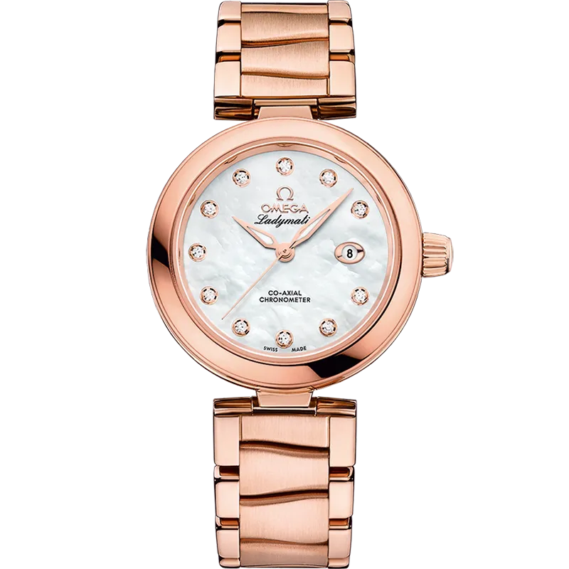 Omega De Ville Ladymatic 34 mm, Sedna™ gold on Sedna™ gold