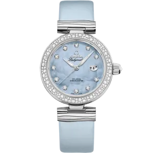 Omega De Ville Ladymatic 34 mm, steel on leather strap
