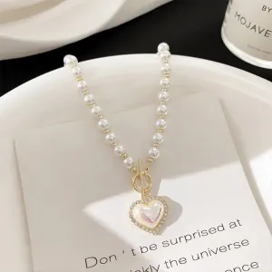 Opal Heart Pendant Necklace