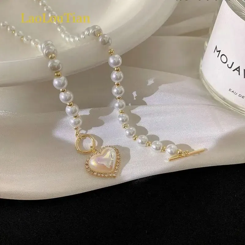 Opal Heart Pendant Necklace
