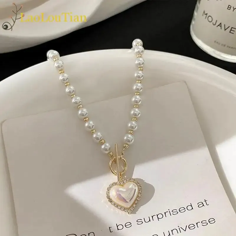 Opal Heart Pendant Necklace