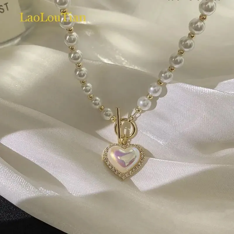 Opal Heart Pendant Necklace